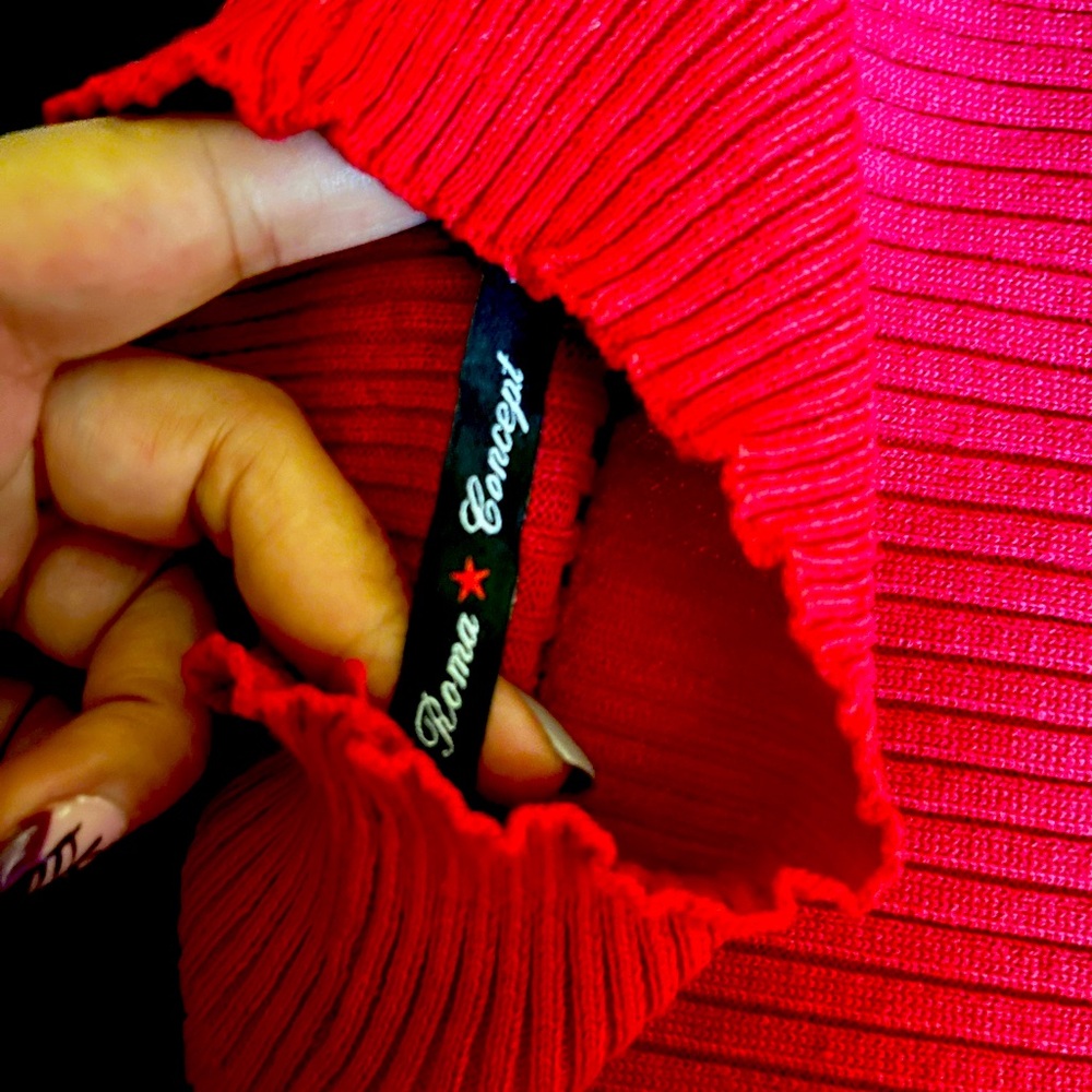 Roma Concept Red Turtle Neck Sweater Size L